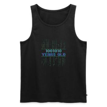 74. Geburtstag 74 Jahre alt Binärcode Coder - Männer Premium Bio Tank Top - Schwarz - Vorne - Michal (187cm)