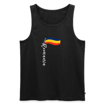 Rumänien Romania Urlaub Balkan Herkunft - Männer Premium Bio Tank Top - Schwarz - Vorne - AI Model Male 178 light (178cm)