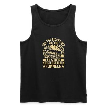 Der tut nichts Modelleisenbahn Geschenk - Männer Premium Bio Tank Top - Schwarz - Vorne - Michal (187cm)