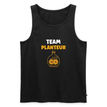 Humour punch planteur - Débardeur bio Premium Homme - noir - Devant - Michal (187cm)