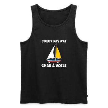 Humour Char à voile - Débardeur bio Premium Homme - noir - Devant - Michal (187cm)