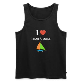 Humour Char à voile - Débardeur bio Premium Homme - noir - Devant - Michal (187cm)
