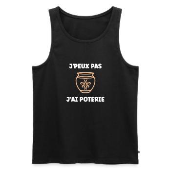 Poterie - Débardeur bio Premium Homme - noir - Devant - Michal (187cm)