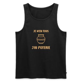 Poterie - Débardeur bio Premium Homme - noir - Devant - Michal (187cm)