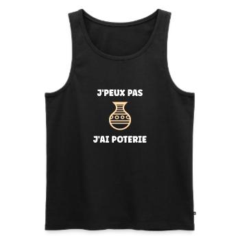 Poterie - Débardeur bio Premium Homme - noir - Devant - Michal (187cm)