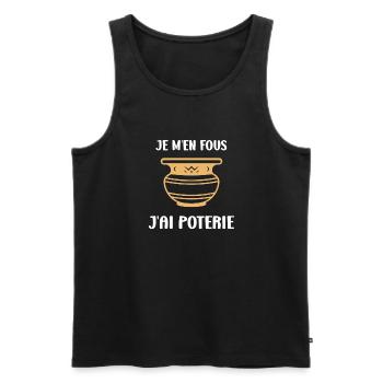 Poterie - Débardeur bio Premium Homme - noir - Devant - Michal (187cm)