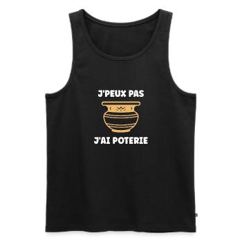 Poterie - Débardeur bio Premium Homme - noir - Devant - Michal (187cm)