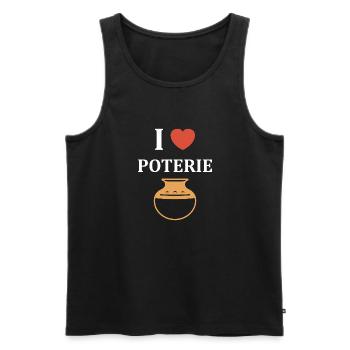 Poterie - Débardeur bio Premium Homme - noir - Devant - Michal (187cm)