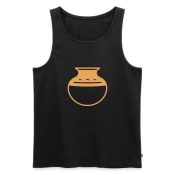 Pottery - Men's Premium Organic Tank Top - black - Front - Michal (187cm)