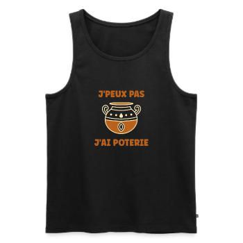 Poterie - Débardeur bio Premium Homme - noir - Devant - Michal (187cm)