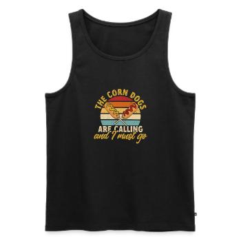 Corn Dog Corndog - Men's Premium Organic Tank Top - black - Front - Michal (187cm)