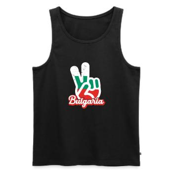 Bulgaria Balkans Holiday Flag Sofia Bulgaria - Men's Premium Organic Tank Top - black - Front - Michal (187cm)