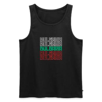 Bulgarie Drapeau Vacances Sofia Origine - Débardeur bio Premium Homme - noir - Devant - Michal (187cm)