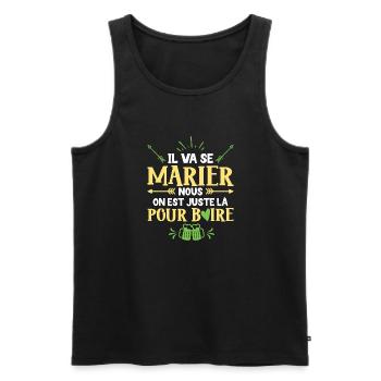 Cadeau Futur Marié Humour Garçon Mariage Team EVG - Débardeur bio Premium Homme - noir - Devant - Michal (187cm)