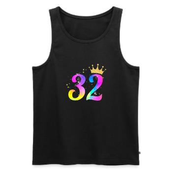 32. Geburtstag Geschenkidee Für 32 Jahre Alt - Männer Premium Bio Tank Top - Schwarz - Vorne - Michal (187cm)