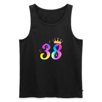 38. Geburtstag Geschenkidee Für 38 Jahre Alt - Männer Premium Bio Tank Top - Schwarz - Vorne - Michal (187cm)