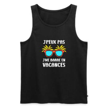 Je suis en vacances - Débardeur bio Premium Homme - noir - Devant - Michal (187cm)