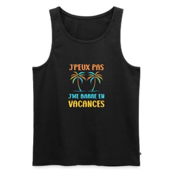 je suis en vacances - Débardeur bio Premium Homme - noir - Devant - Michal (187cm)