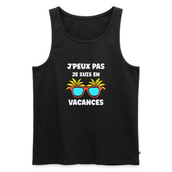 Je suis en vacances - Débardeur bio Premium Homme - noir - Devant - Michal (187cm)