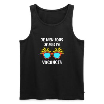 je suis en vacances - Débardeur bio Premium Homme - noir - Devant - Michal (187cm)