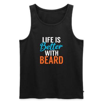Giftidea Beard Men - Männer Premium Bio Tank Top - Schwarz - Vorne - Michal (187cm)