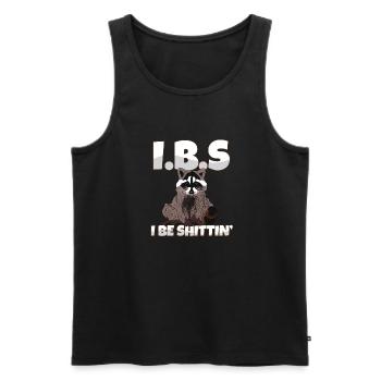 IBS Awareness Raccoon I Be Shittin Toilet Joke - Männer Premium Bio Tank Top - Schwarz - Vorne - AI Model Male 178 light (178cm)