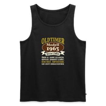 61. Geburtstag Oldtimer Modell 1963 61 Jahre - Männer Premium Bio Tank Top - Schwarz - Vorne - AI Model Male 178 light (178cm)