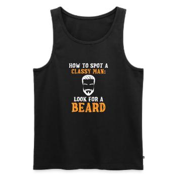 Giftidea Beard Men - Männer Premium Bio Tank Top - Schwarz - Vorne - Michal (187cm)
