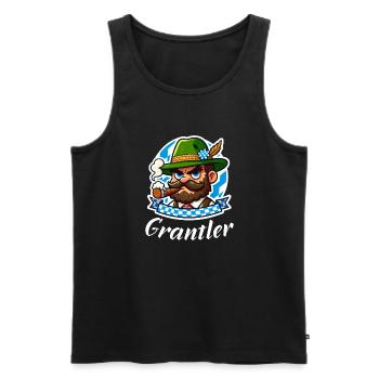 Bayern Grantler Bayerischer Humor - Männer Premium Bio Tank Top - Schwarz - Vorne - Michal (187cm)