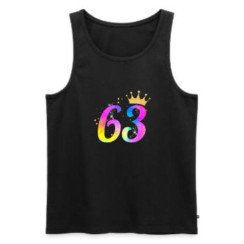 63. Geburtstag Geschenkidee Für 63 Jahre Alt - Männer Premium Bio Tank Top - Schwarz - Vorne - Michal (187cm)
