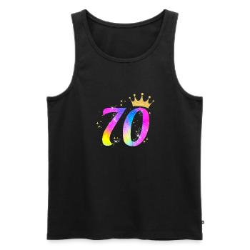 70. Geburtstag Geschenkidee Für 70 Jahre Alt - Männer Premium Bio Tank Top - Schwarz - Vorne - Michal (187cm)