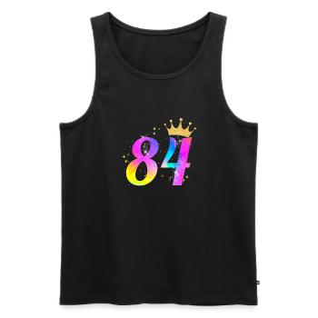 84. Geburtstag Geschenkidee Für 84 Jahre Alt - Männer Premium Bio Tank Top - Schwarz - Vorne - Michal (187cm)