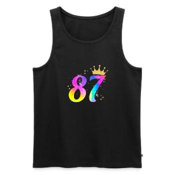 87. Geburtstag Geschenkidee Für 87 Jahre Alt - Männer Premium Bio Tank Top - Schwarz - Vorne - AI Model Male 178 light (178cm)