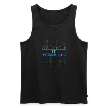 7th Birthday 7 Years Old Binary Code Computer Science - Men's Premium Organic Tank Top - black - Front - Michal (187cm)