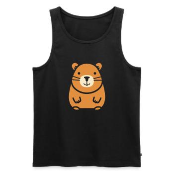 Capybara - Männer Premium Bio Tank Top - Schwarz - Vorne - AI Model Male 178 light (178cm)