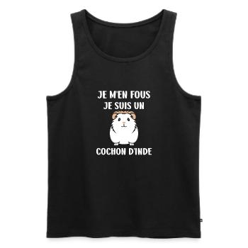 Humour cochon d'ine - Débardeur bio Premium Homme - noir - Devant - Michal (187cm)