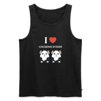 Humour cochon d'ine - Débardeur bio Premium Homme - noir - Devant - Michal (187cm)