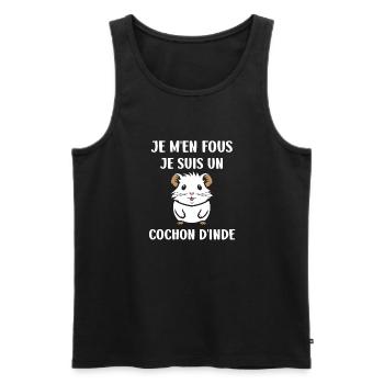 Humour cochon d'ine - Débardeur bio Premium Homme - noir - Devant - Michal (187cm)