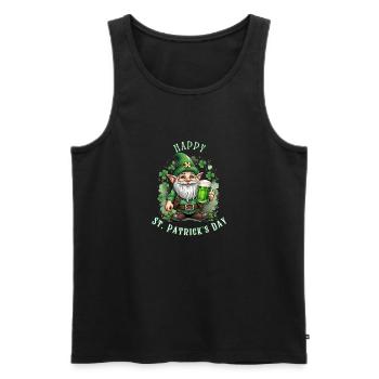 St. Patrick's Day Leprechaun I Green Beer I - Men's Premium Organic Tank Top - black - Front - Michal (187cm)
