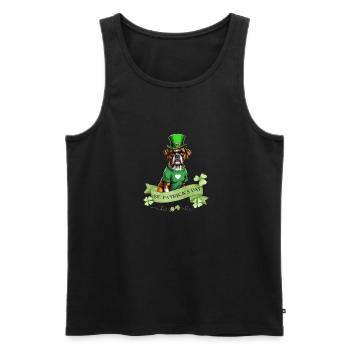 Boxer chien Saint-Patrick je chapeau vert irlandais St - Débardeur bio Premium Homme - noir - Devant - Michal (187cm)