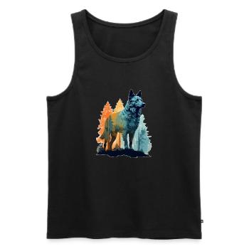 Hund in der Wildnis - Männer Premium Bio Tank Top - Schwarz - Vorne - Michal (187cm)