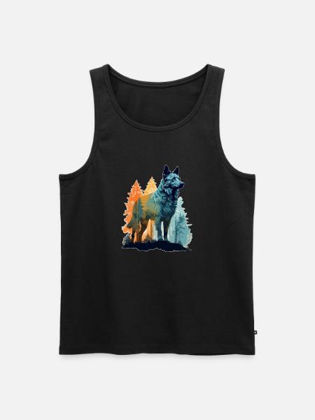 Hund in der Wildnis - Männer Premium Bio Tank Top - Schwarz
