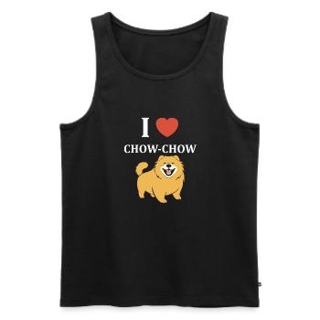 Chien chow chow - Débardeur bio Premium Homme - noir - Devant - Michal (187cm)