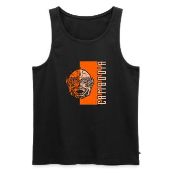 Visite du drapeau national khmer du Cambodge - Débardeur bio Premium Homme - noir - Devant - AI Model Male 178 light (178cm)