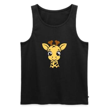 Kopf der Giraffe - Männer Premium Bio Tank Top - Schwarz - Vorne - Michal (187cm)