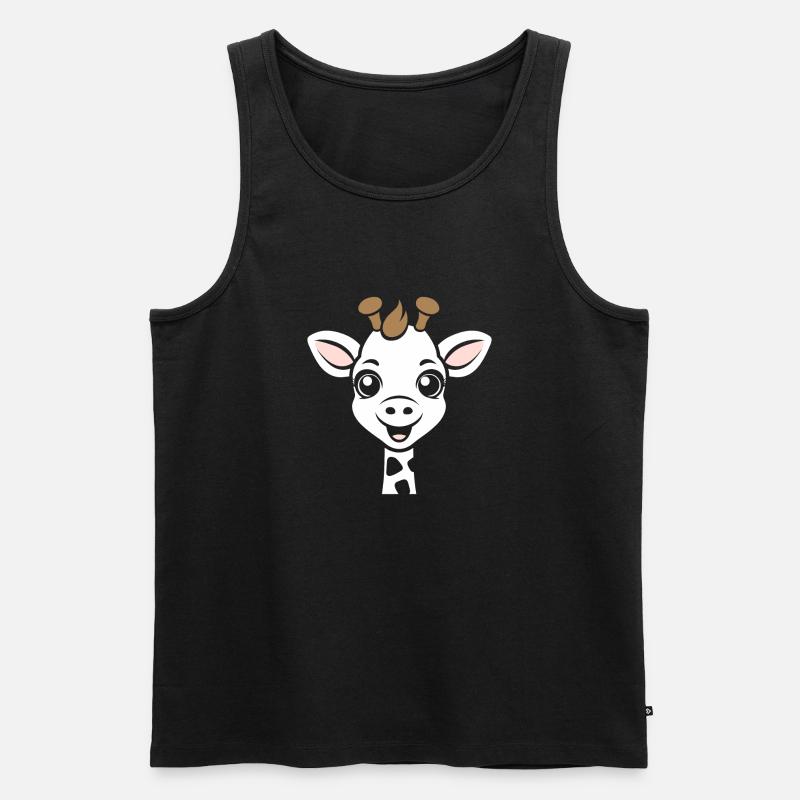 Kopf der Giraffe - Männer Premium Bio Tank Top - Schwarz