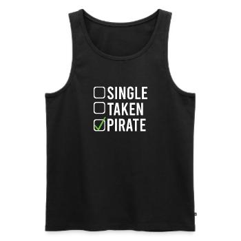 Single Gift - Men's Premium Organic Tank Top - black - Front - AI Model Male 178 light (178cm)