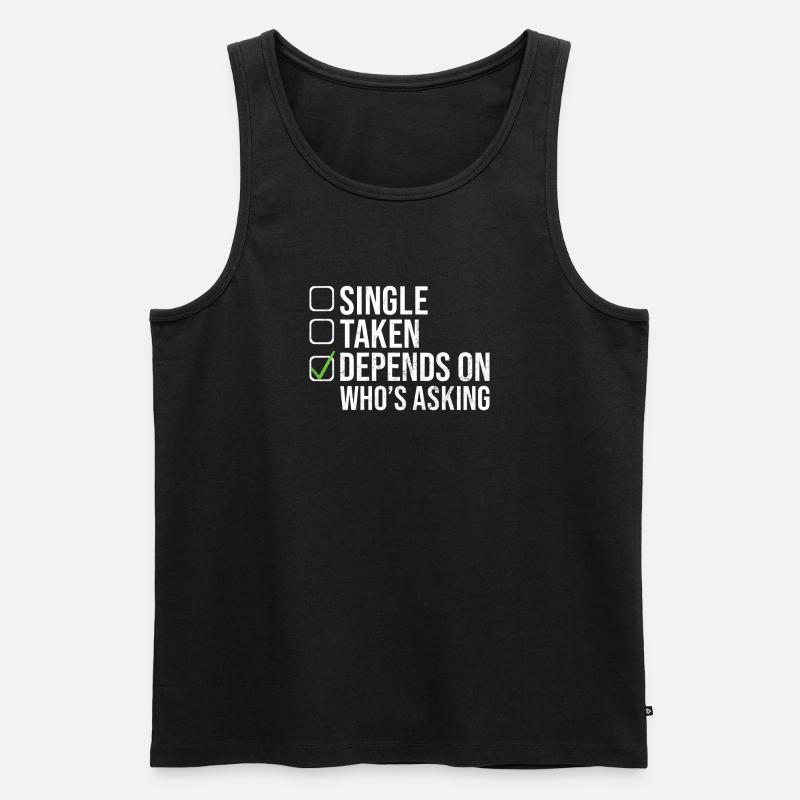 Single Gift - Männer Premium Bio Tank Top - Schwarz