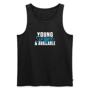 Single Gift - Men's Premium Organic Tank Top - black - Front - AI Model Male 178 light (178cm)