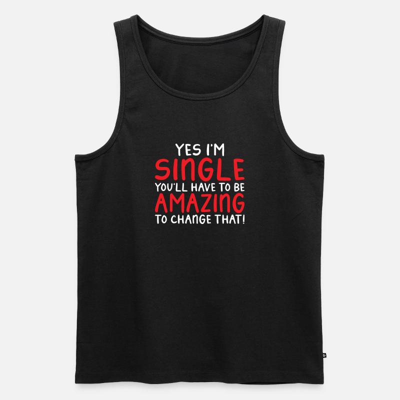 Single Gift - Männer Premium Bio Tank Top - Schwarz